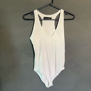 Naked Wardrobe white tank bodysuit